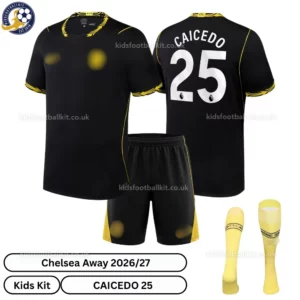 Chelsea Away Kids Kit 26_27-over view-CAICEDO 25-with socks