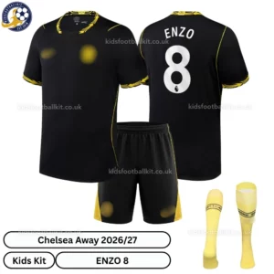 Chelsea Away Kids Kit 26_27-over view-ENZO 8-with socks