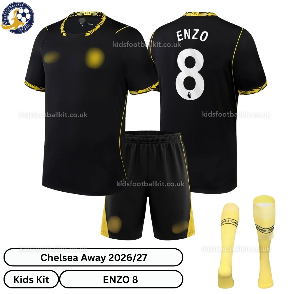Chelsea Away Kids Football Kit 2026/27 – ENZO 8 (With socks)