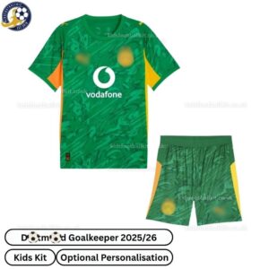 D0rt^_^mund Goalkeeper Kids Football Kit 2025/26 (No socks) Front View