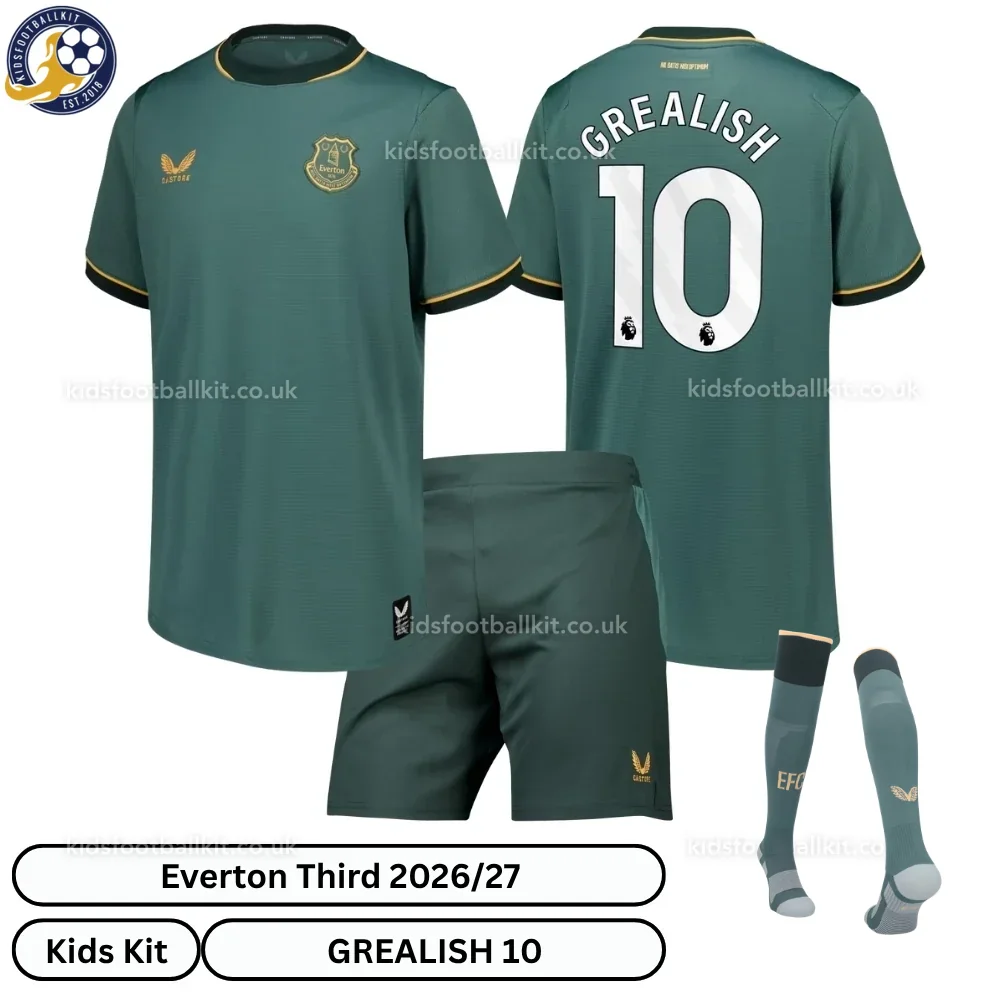 Everton Third Kids Football Kit 2026/27 – GREALISH 10 (With socks)