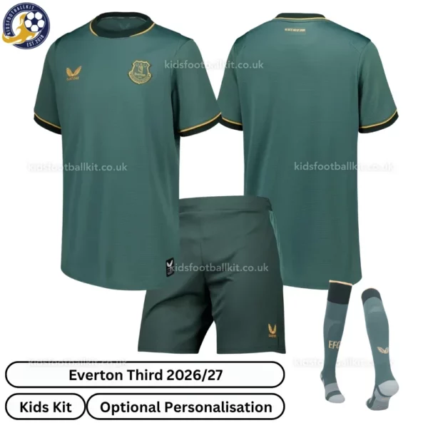 Everton third kids kit with socks 26_27-over view