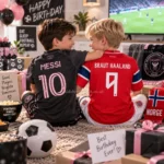 Inter Miami and Norway home kids kit 2026-MESSI 10 and BRAUT HAALAND 9-image