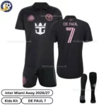 Inter Miami away kids kit 26_27-over view-DE PAUL 7-with socks