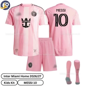 Inter Miami home kids kit 26_27-over view-MESSI 10-with socks