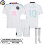 Inter Miami third kids kit 26_27-over view-MESSI 10-with socks