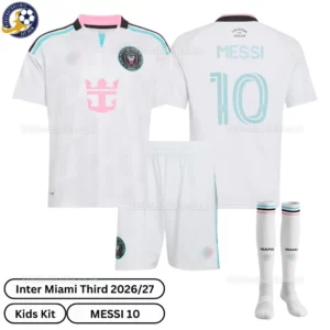 Inter Miami third kids kit 26_27-over view-MESSI 10-with socks