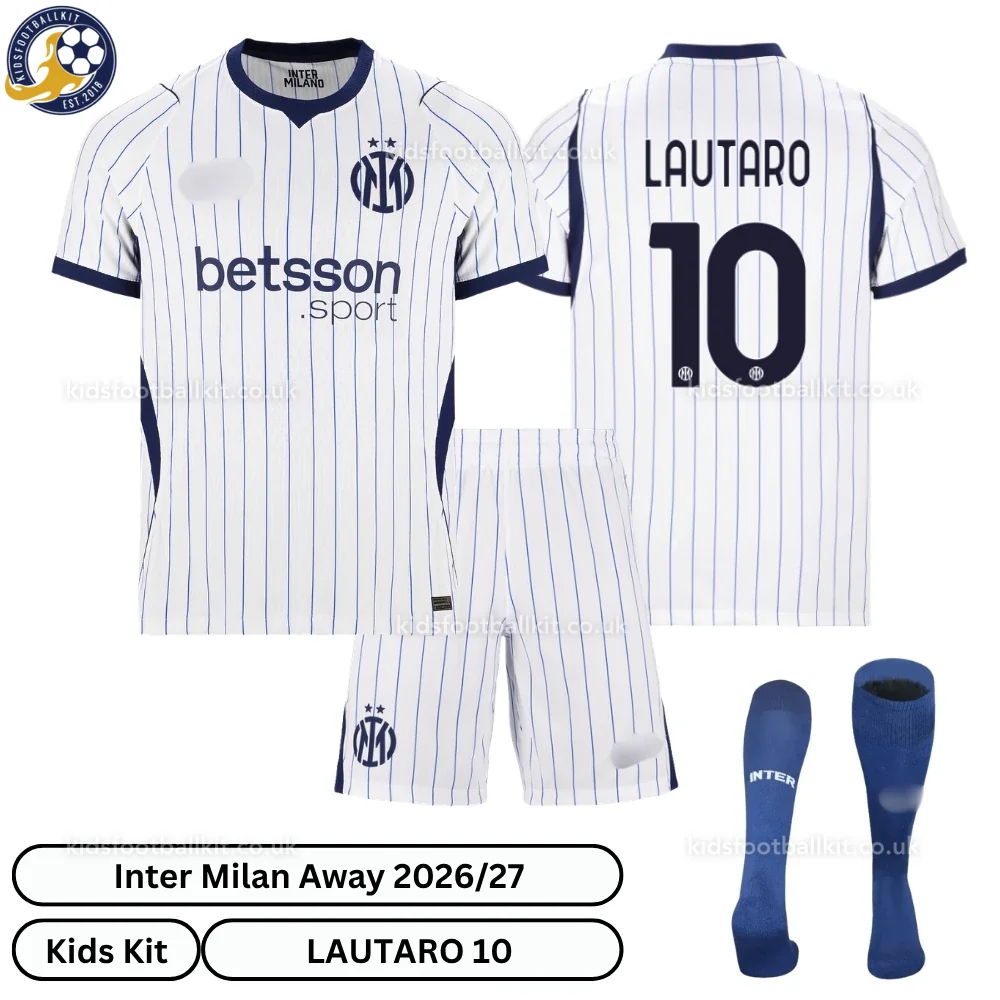 Inter Milan Away Kids Football Kit 2026/27 – LAUTARO 10 (With socks)