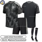 Leeds United Third kids kit 26_27-over view-with socks