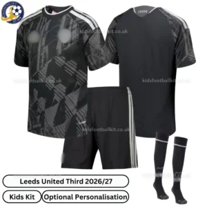 Leeds United Third kids kit 26_27-over view-with socks