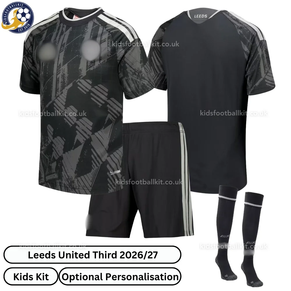 Leeds United Third Kids Football Kit 2026/27 (With socks)