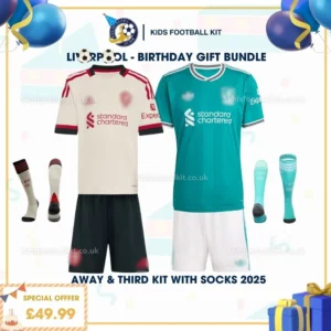 Lvr^_^pooI Birthday Gift Pack – Away and Third Kids Football Kit 2025/26 - Fan Version