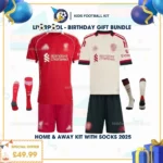 Lvr^_^pooI Birthday Gift Pack – Home & Away Kids Football Kit 2025/26 - Fan Version