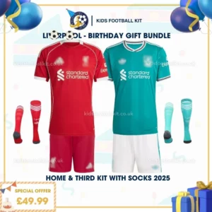 Lvr^_^pooI Birthday Gift Pack – Home and Third Kids Football Kit 2025/26 - Fan Version