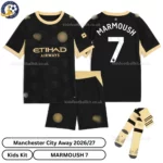 Manchester City Away Kids Kit 26_27-over view-MARMOUSH 7-with socks
