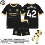 Manchester City Away Kids Kit 26_27-over view-SEMENYO 42-with socks