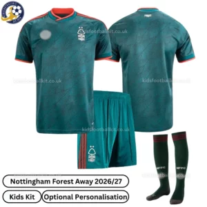 Nottingham Forest Away kids kit 26_27-over view 2-with socks