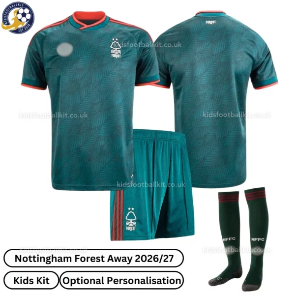 Nottingham Forest Away kids kit 26_27-over view 2-with socks
