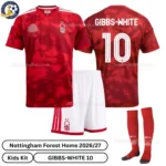 Nottingham Forest Home kids kit 26_27-over view-GIBBS-WHITE 10-with socks