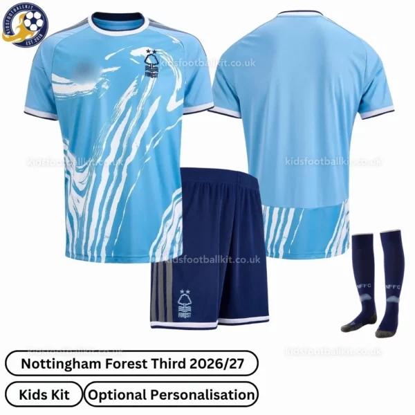 Nottingham Forest Third kids kit with socks 26_27-over view