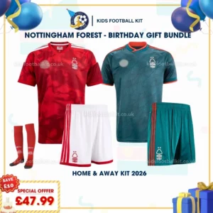 Nottingham Forest home and away kids kit 2026