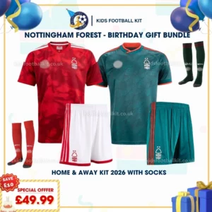 Nottingham Forest home and away kids kit 2026-with socks