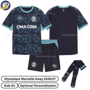 Olympique Marseille away kids kit 26_27-over view-with socks