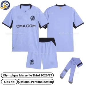 Olympique Marseille third kids kit 26_27-over view