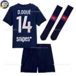 P^_^SG Home Kids Football Kit 2025/26 - D.DOUÉ 14 (With Socks) Back View