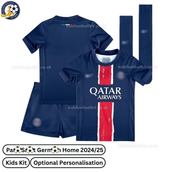 P^_^SG Home Kids Football Kit 2024/25 (With Socks)