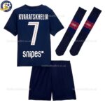 P^_^SG Home Kids Football Kit 2025/26 - KVARATSKHELIA 7 (With Socks) Back View