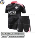 P^_^SG Training Kids Football Kit 2024/25 (No Socks) - Black Gray