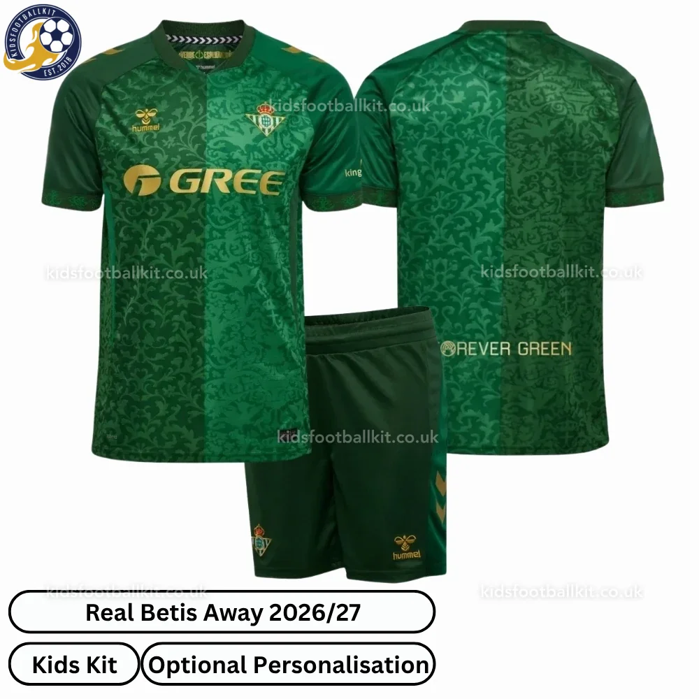 Real Betis Away Kids Football Kit 2026/27 (No Socks)