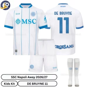 SSC Napoli Away Kids Kit 26_27-over view-DE BRUYNE 11-with socks