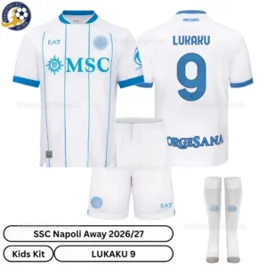 SSC Napoli Away Kids Kit 26_27-over view-LUKAKU 9-with socks