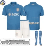 SSC Napoli Home Kids Kit 26_27-over view-with socks