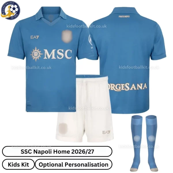 SSC Napoli Home Kids Kit 26_27-over view-with socks