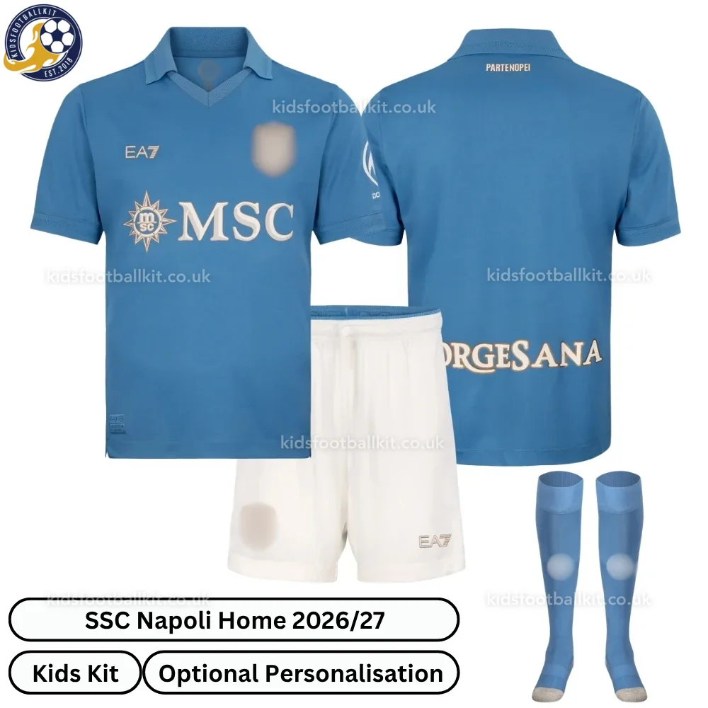 SSC Napoli Home Kids Football Kit 2026/27 (With socks)