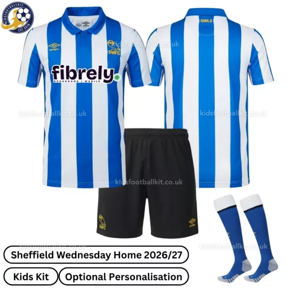 Sheffield Wednesday home kids kit 26_27-over view-with socks