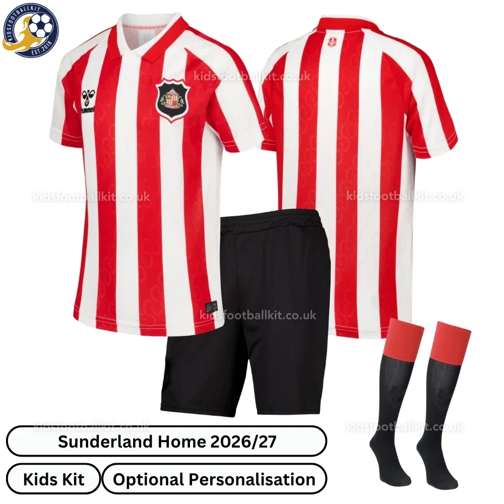Sunderland Home Kids Football Kit 2026/27 (With socks)