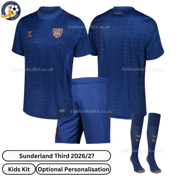 Sunderland Third Kids Kit 26_27-over view-with socks