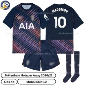 Tottenham Away Kids Kit 26_27-over view-MADDISON 10-with socks