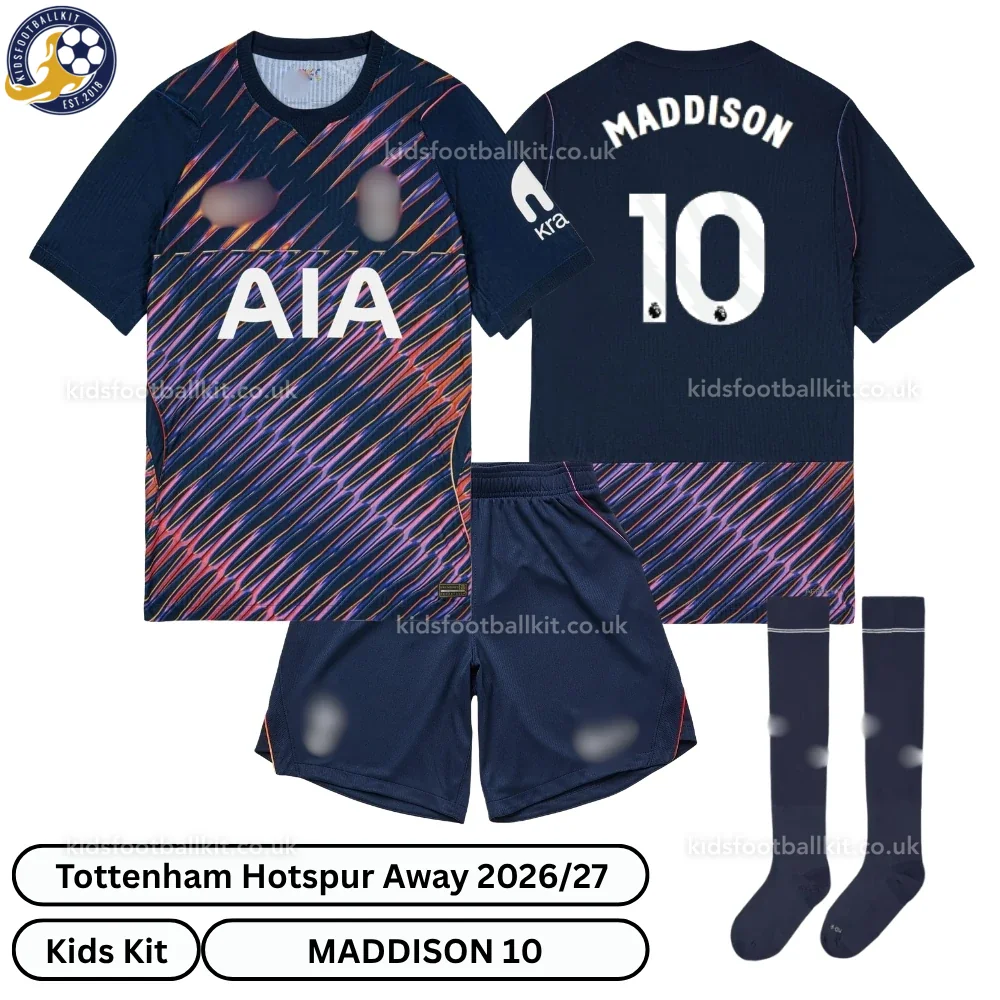 Tottenham Hotspur Away Kids Football Kit 2026/27 – MADDISON 10 (With socks)