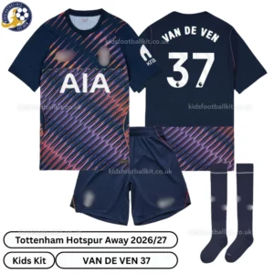 Tottenham Away Kids Kit 26_27-over view-VAN DE VEN 37-with socks