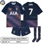 Tottenham Away Kids Kit 26_27-over view-XAVI 7-with socks