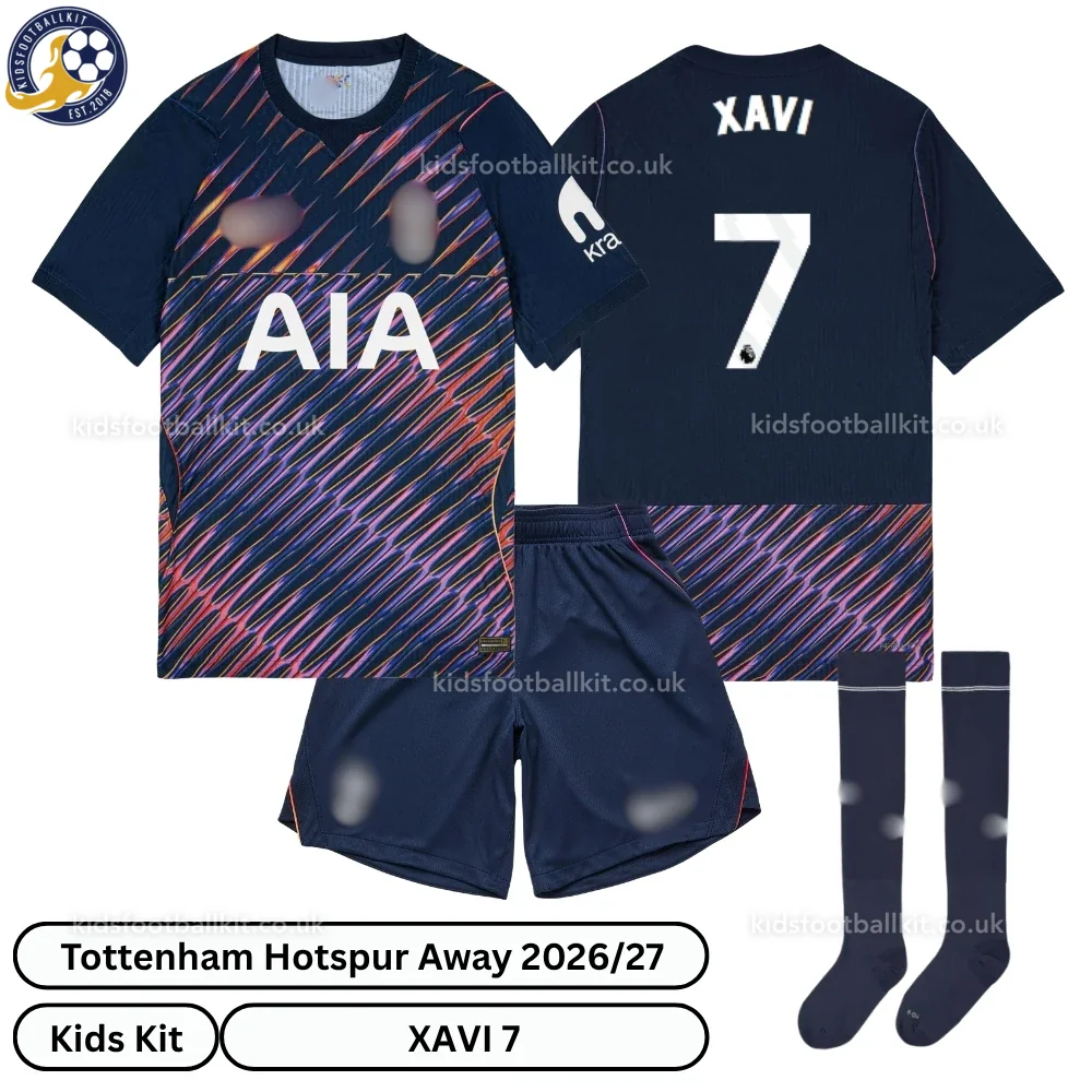 Tottenham Hotspur Away Kids Football Kit 2026/27 – XAVI 7 (With socks)