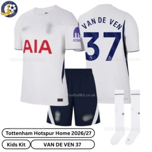 Tottenham Home Kids Kit 26_27-over view-VEN DE VEN 37-with socks