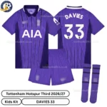 Tottenham third kids kit 26_27-over view-DAVIES 33-with socks