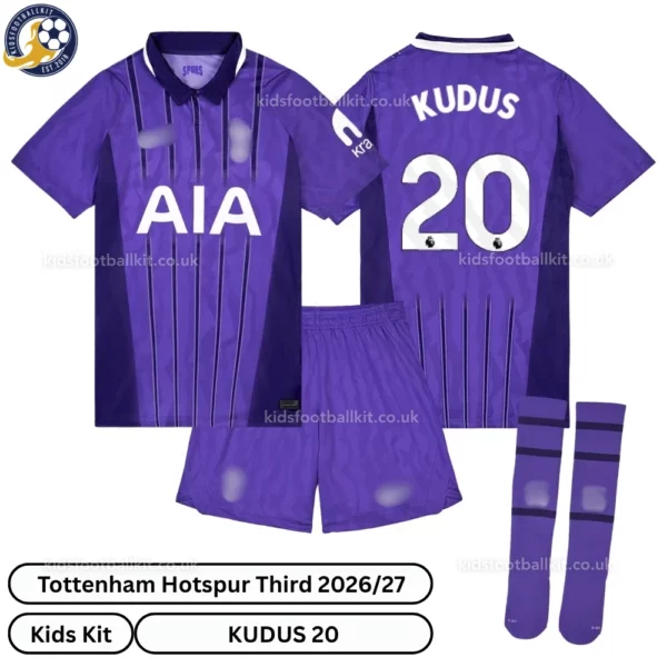 Tottenham third kids kit 26_27-over view-KUDUS 20-with socks