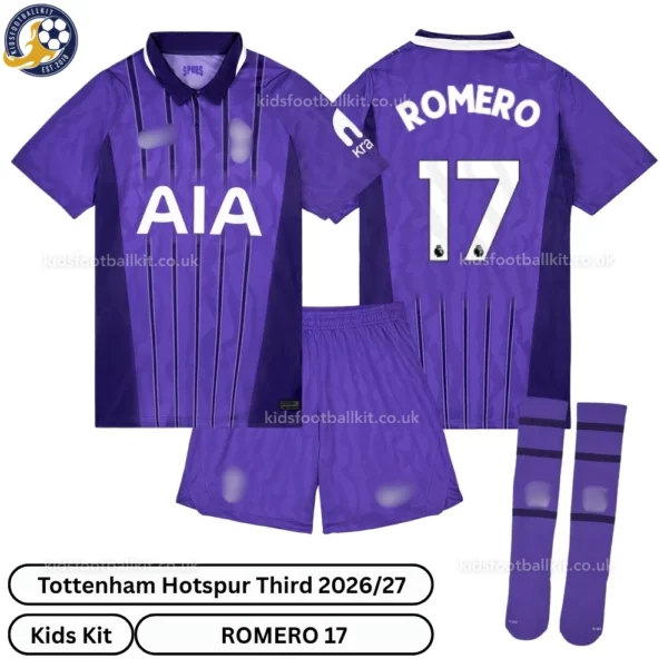 Tottenham third kids kit 26_27-over view-ROMERO 17-with socks